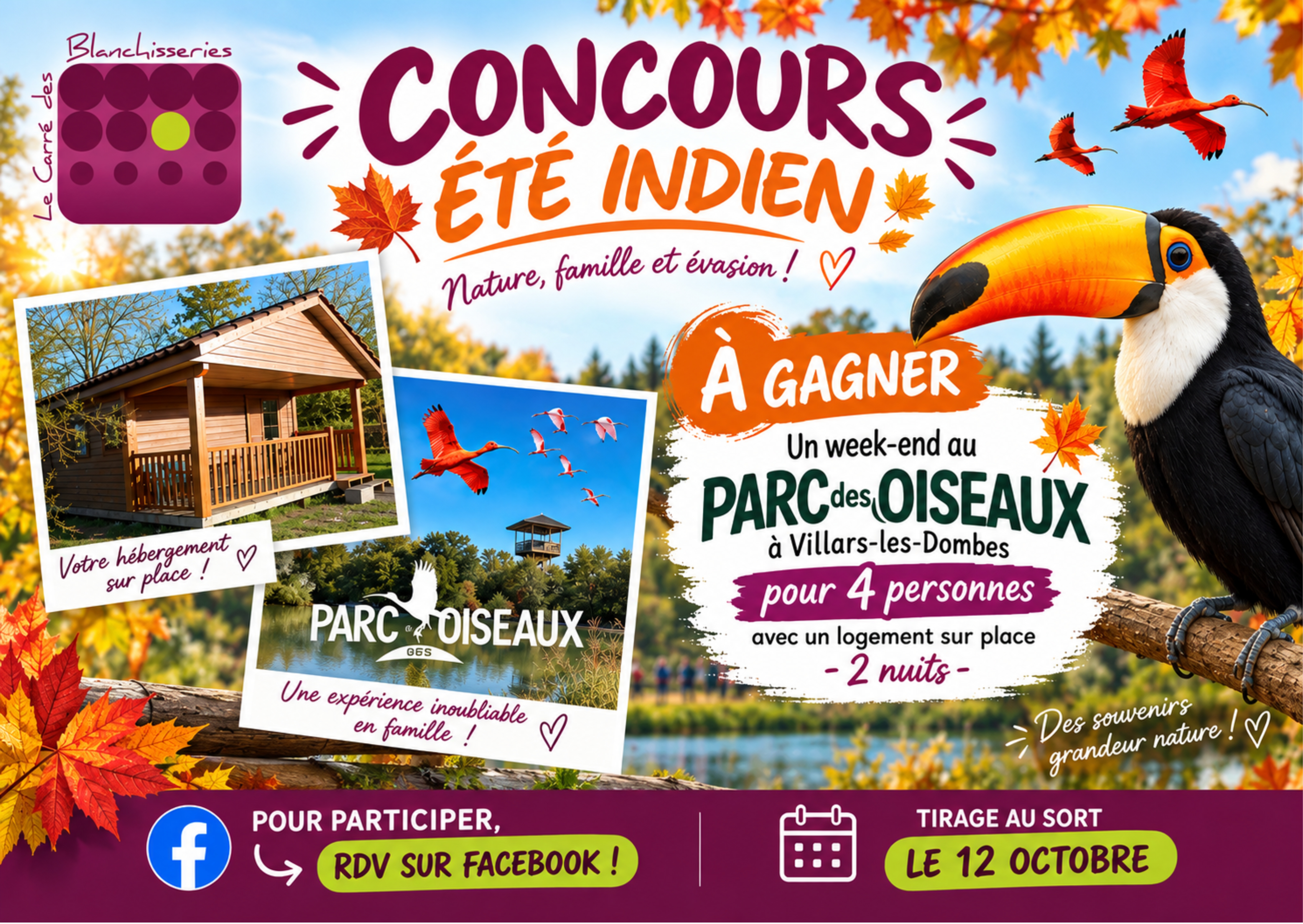 Concours Été Indien : prolongez l’été au Parc des Oiseaux !